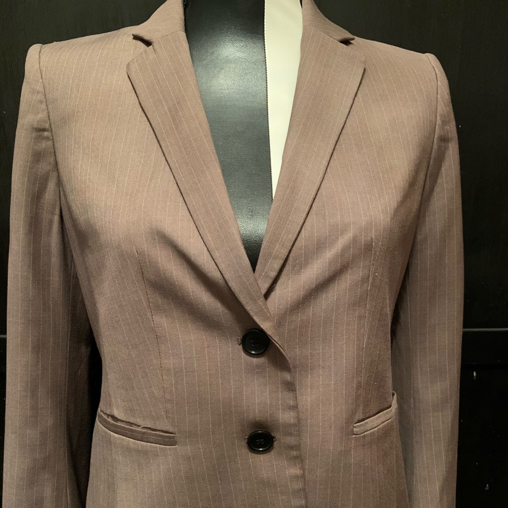 Ann Taylor light brown pinstripe jacket